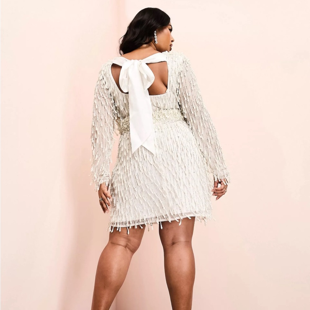 Asos Dropped Beaded Pearl Dress